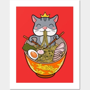 Cat Ramen Posters and Art